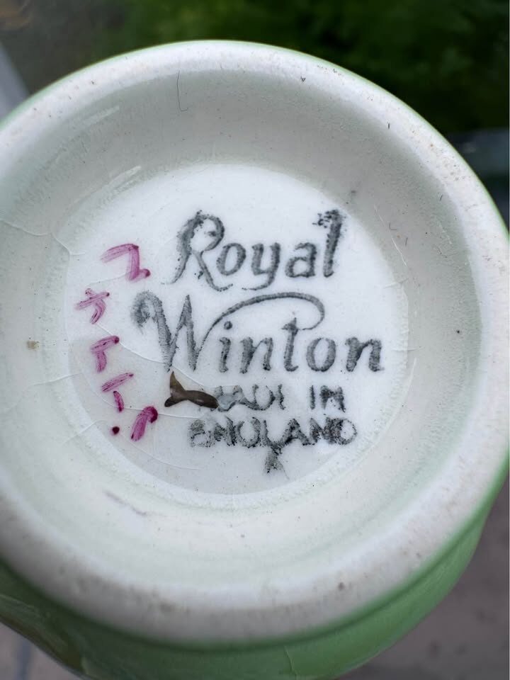 RARE Vintage 1951+ Royal Winton Grimwades "Tiger Lily" Demitasse Cup and Saucer Set - photo 2