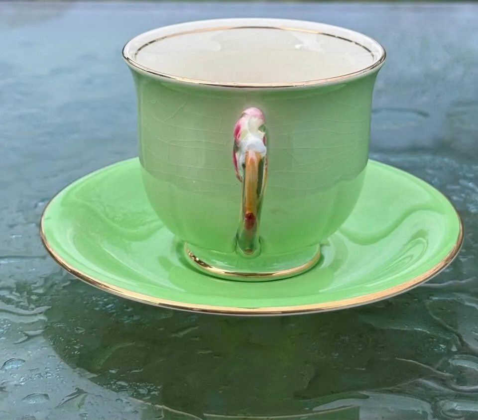 RARE Vintage 1951+ Royal Winton Grimwades "Tiger Lily" Demitasse Cup and Saucer Set - photo 3