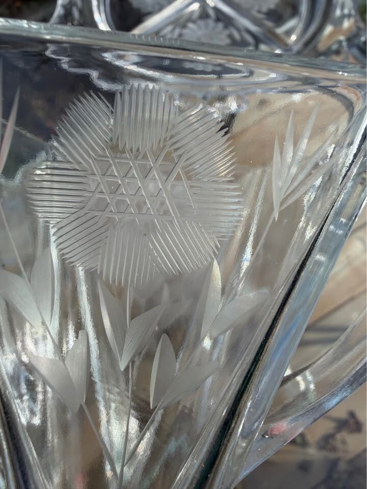 Vintage Indiana Glass 4-Piece Hostess Set - Etched Cornflower Pattern (Great Condition) - photo 6