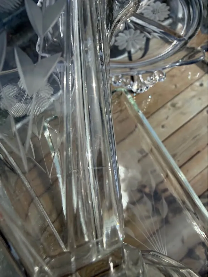 Vintage Indiana Glass 4-Piece Hostess Set - Etched Cornflower Pattern (Great Condition) - photo 7