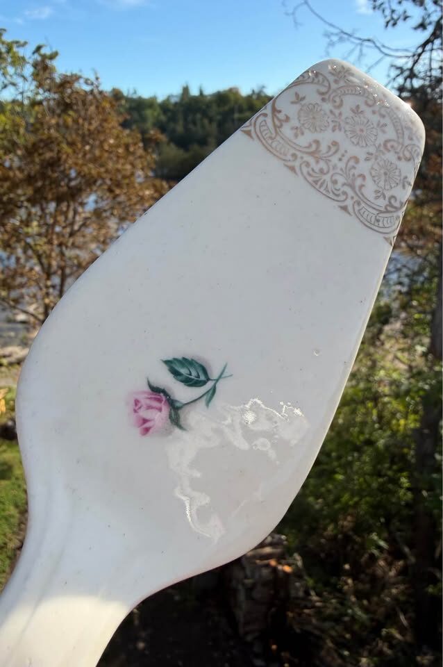 Vintage Porcelain Cake & Pie Server - Floral & Gold Filigree - photo 5