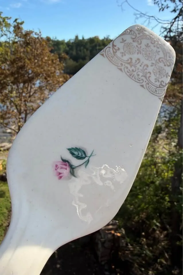 Vintage Porcelain Cake & Pie Server - Floral & Gold Filigree - photo 5