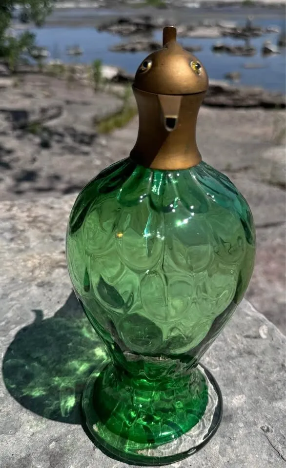 Rare Vintage Green Glass & Brass Bird Head Decanter /Jug 1910-1930 - photo 5