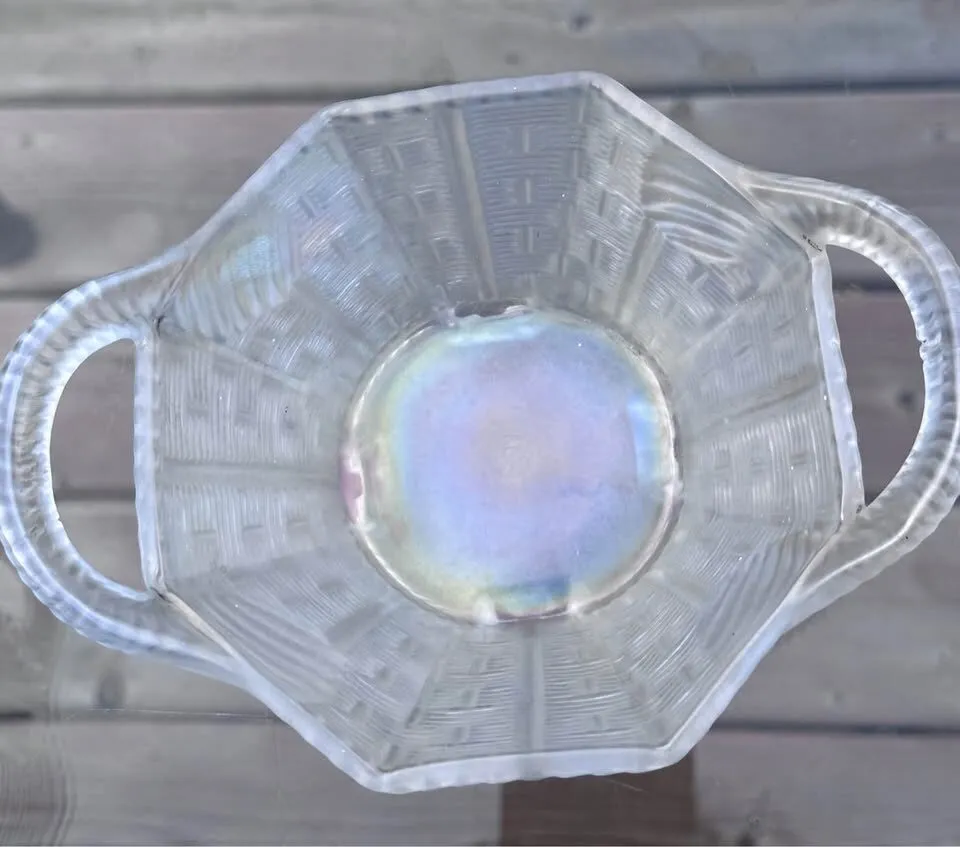 Rare Antique Northwood White Carnival Glass "Bushel Baskets" - Early 1910s - photo 3