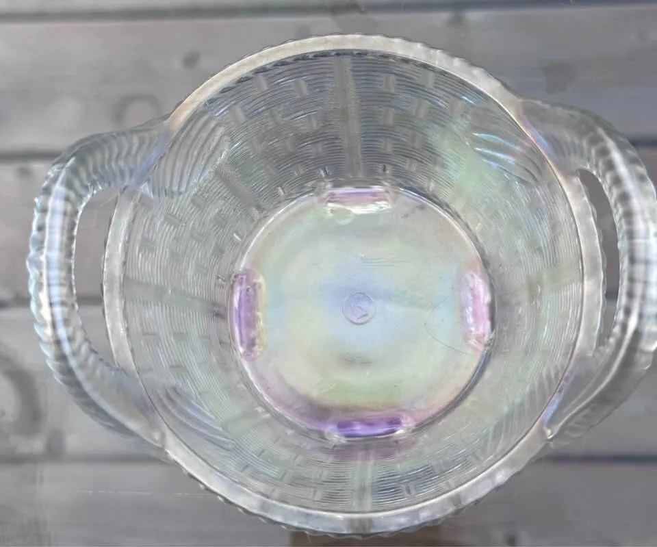Rare Antique Northwood White Carnival Glass "Bushel Baskets" - Early 1910s - photo 4