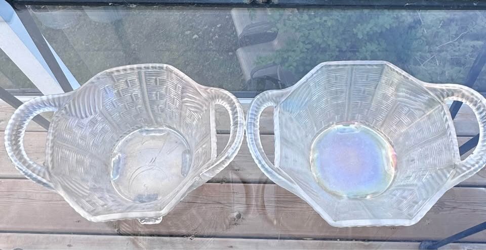 Rare Antique Northwood White Carnival Glass "Bushel Baskets" - Early 1910s - photo 5