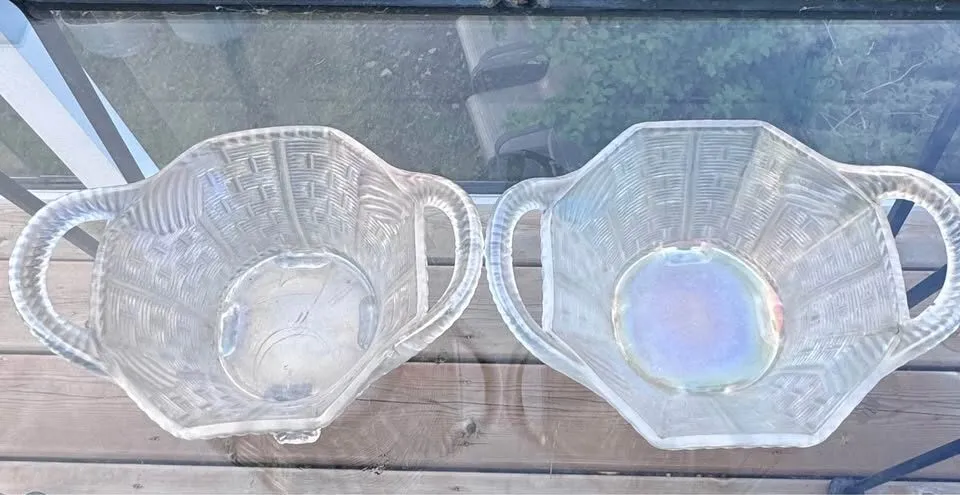 Rare Antique Northwood White Carnival Glass "Bushel Baskets" - Early 1910s - photo 5