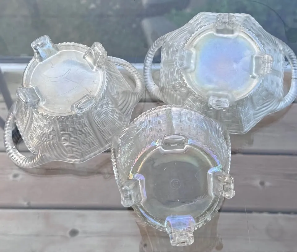 Rare Antique Northwood White Carnival Glass "Bushel Baskets" - Early 1910s - photo 8
