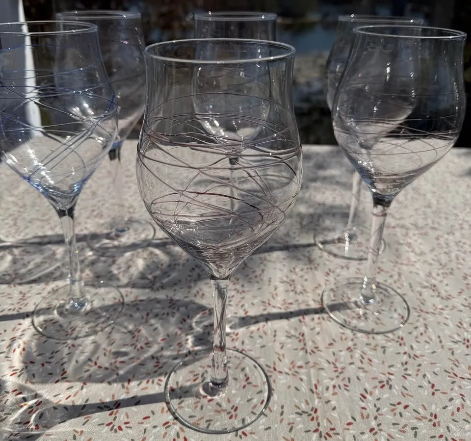 STUNNING! Vintage European Hand-Blown 10” Wine Goblets - Set of 6 - photo 5
