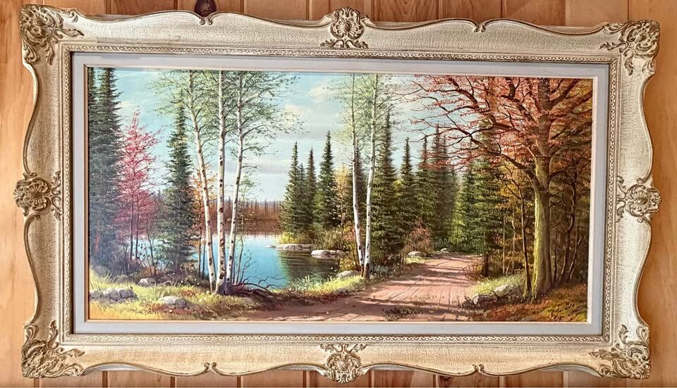 Huge 4-Foot Vintage Mid-Century Erkki Jalava Oil Landscape - Great Condition (Delivery Included) - photo 1