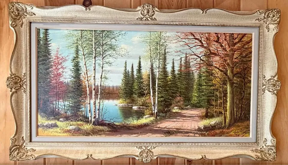 Huge 4-Foot Vintage Mid-Century Erkki Jalava Oil Landscape - Great Condition (Delivery Included) - photo 1