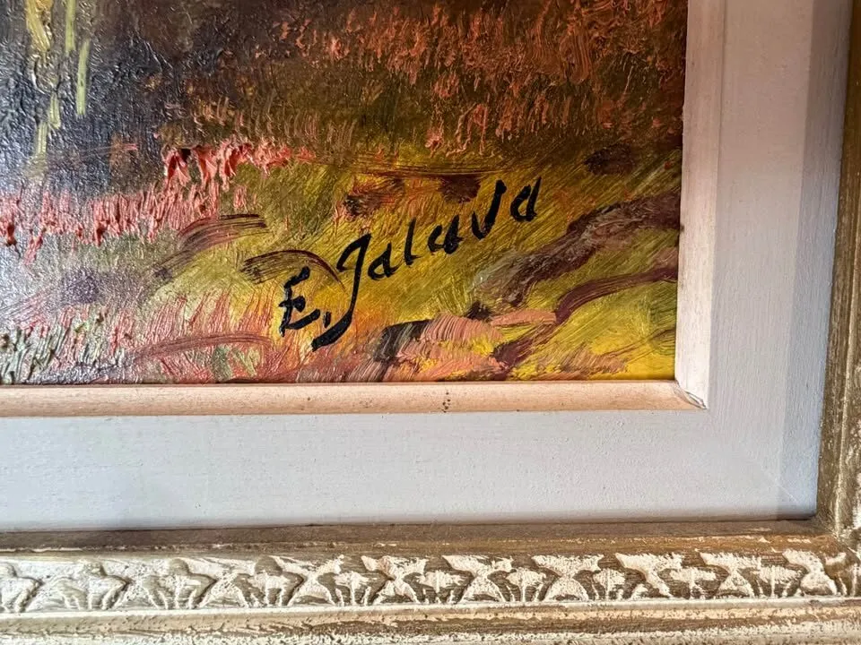 Huge 4-Foot Vintage Mid-Century Erkki Jalava Oil Landscape - Great Condition (Delivery Included) - photo 2