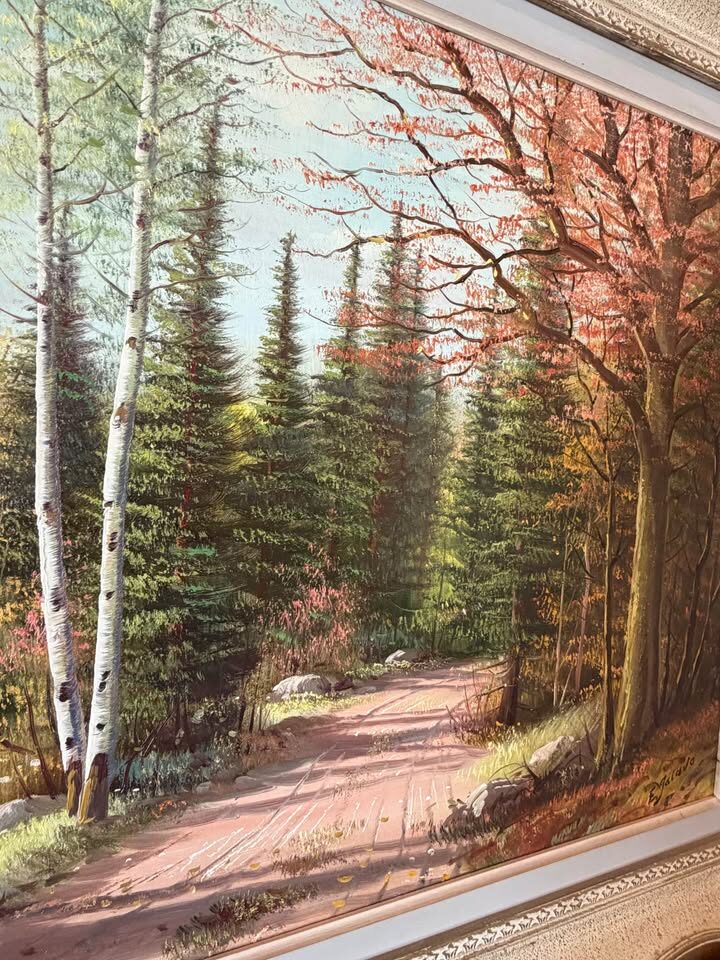 Huge 4-Foot Vintage Mid-Century Erkki Jalava Oil Landscape - Great Condition (Delivery Included) - photo 3
