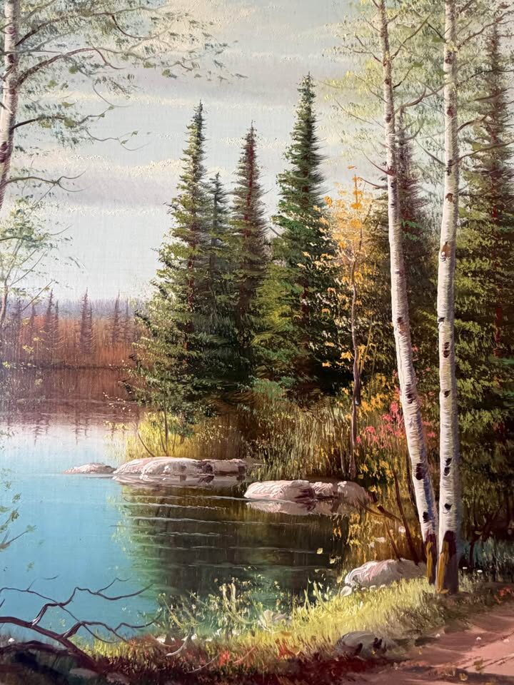 Huge 4-Foot Vintage Mid-Century Erkki Jalava Oil Landscape - Great Condition (Delivery Included) - photo 4
