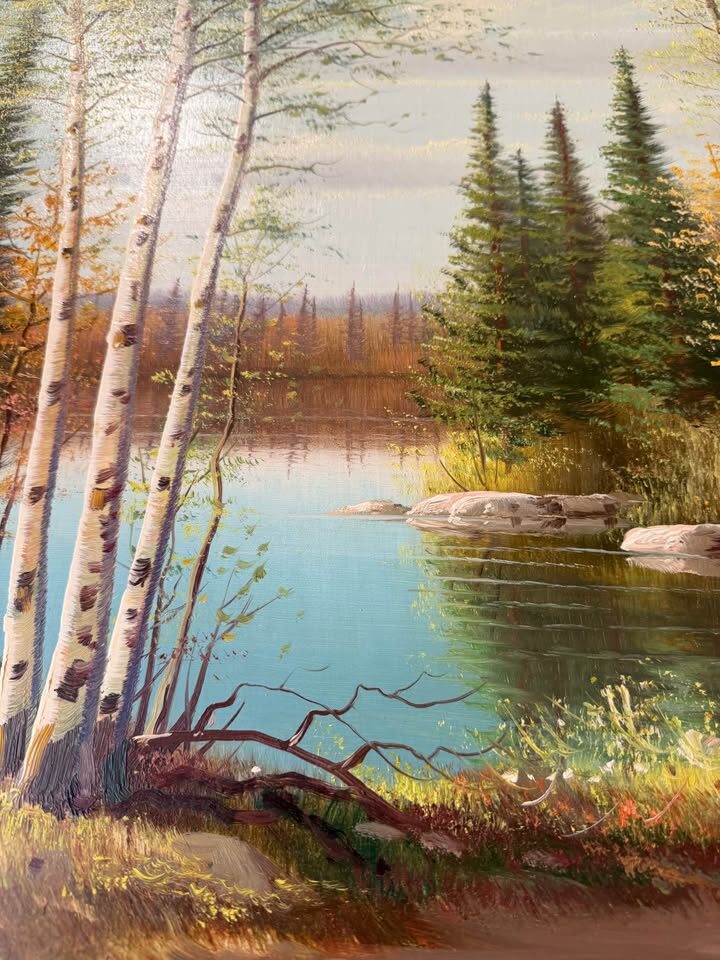 Huge 4-Foot Vintage Mid-Century Erkki Jalava Oil Landscape - Great Condition (Delivery Included) - photo 9