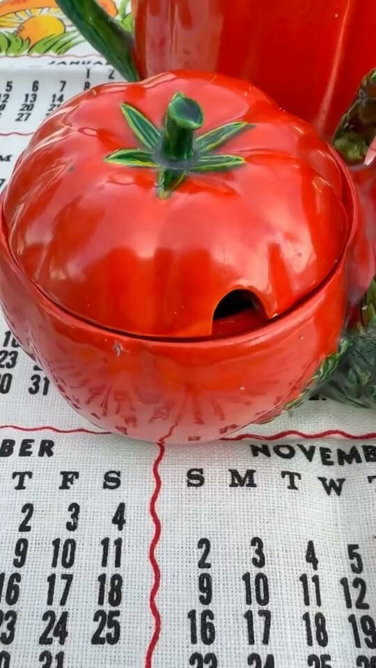 Vintage Stamped Maruhon Ware Pumpkin/Tomato Pitcher & Double Jam Dish - photo 1