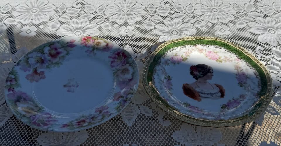 Antique Royal Vienna Style Portrait Plate "Juliet" + Bavarian Plate! - photo 7