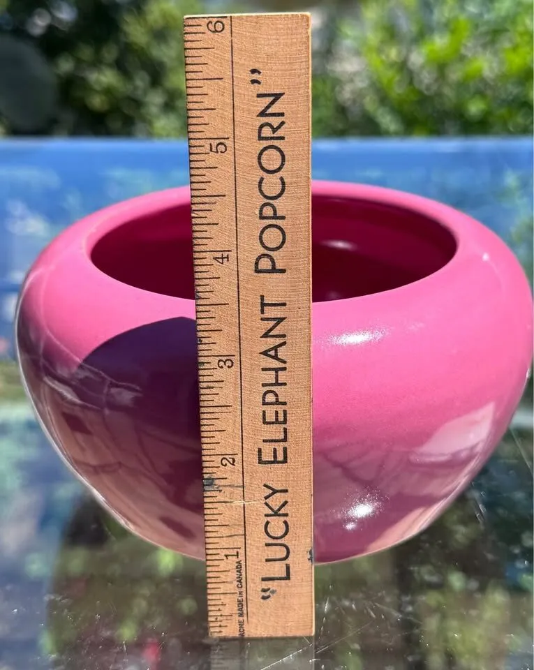 Rare ART DECO Bourne Denby Glossy Pink Stoneware Jardinière - photo 4