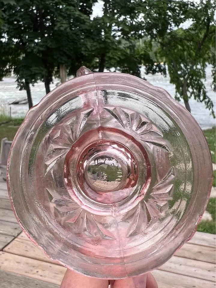 Vintage Pink Depression Glass Mismatched Creamer & Sugar Set - photo 7