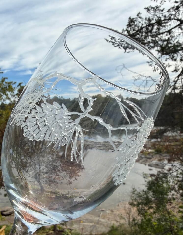 Set of 12 Vintage Libbey Tiffany "Pine Cone" Stemmed Glassware / Winter Holiday Goblets - photo 11