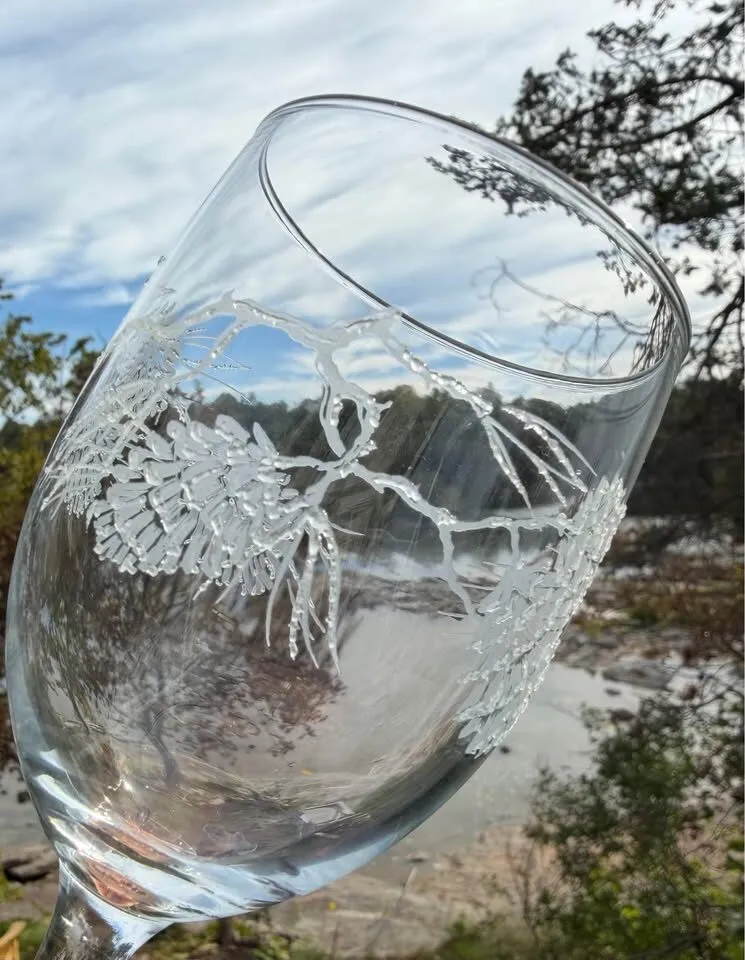 Set of 12 Vintage Libbey Tiffany "Pine Cone" Stemmed Glassware / Winter Holiday Goblets - photo 11