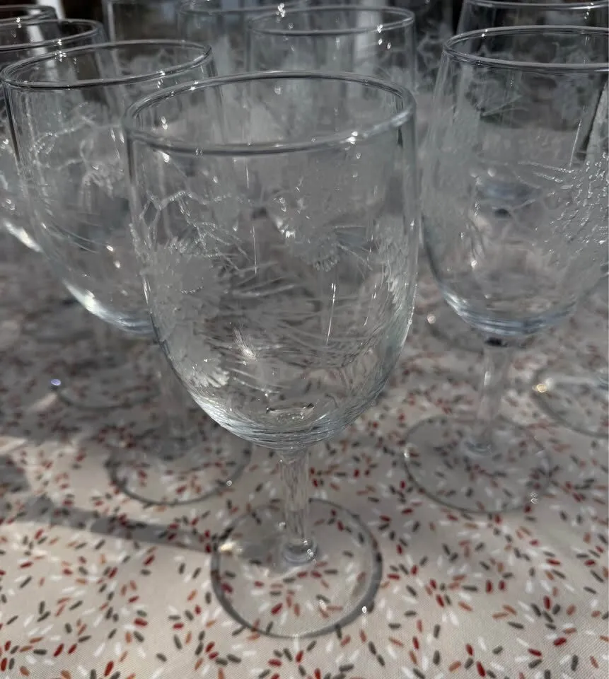 Set of 12 Vintage Libbey Tiffany "Pine Cone" Stemmed Glassware / Winter Holiday Goblets - photo 5