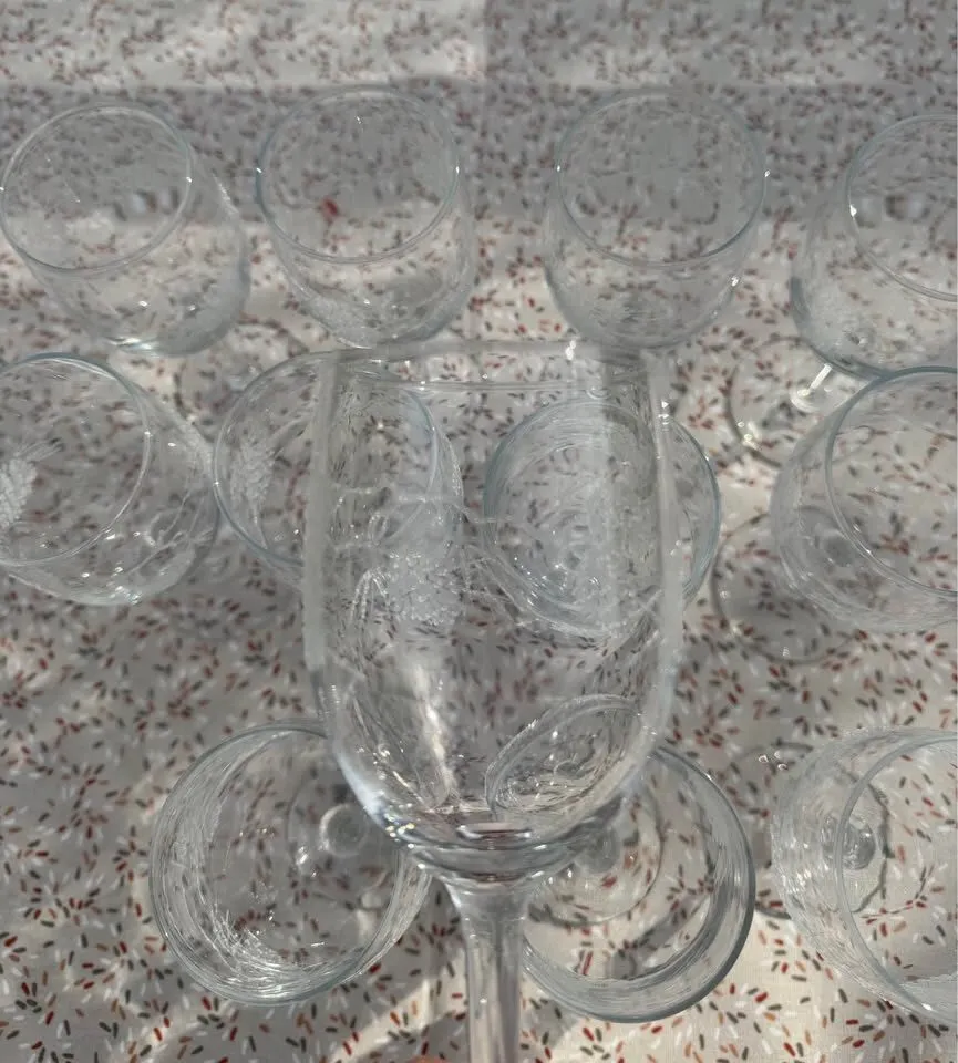 Set of 12 Vintage Libbey Tiffany "Pine Cone" Stemmed Glassware / Winter Holiday Goblets - photo 6