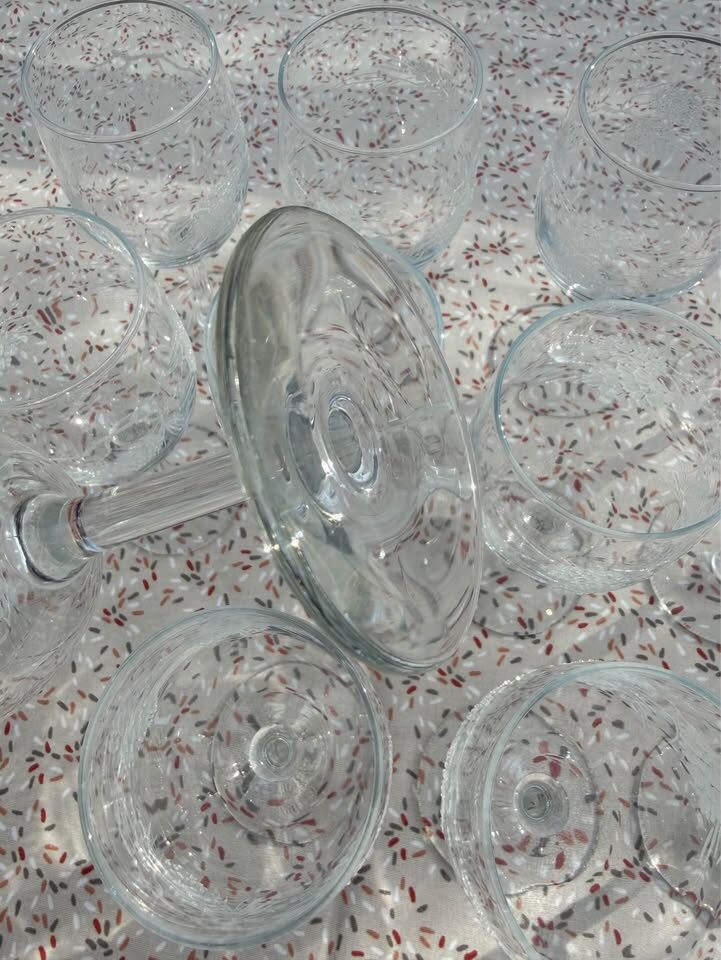 Set of 12 Vintage Libbey Tiffany "Pine Cone" Stemmed Glassware / Winter Holiday Goblets - photo 7
