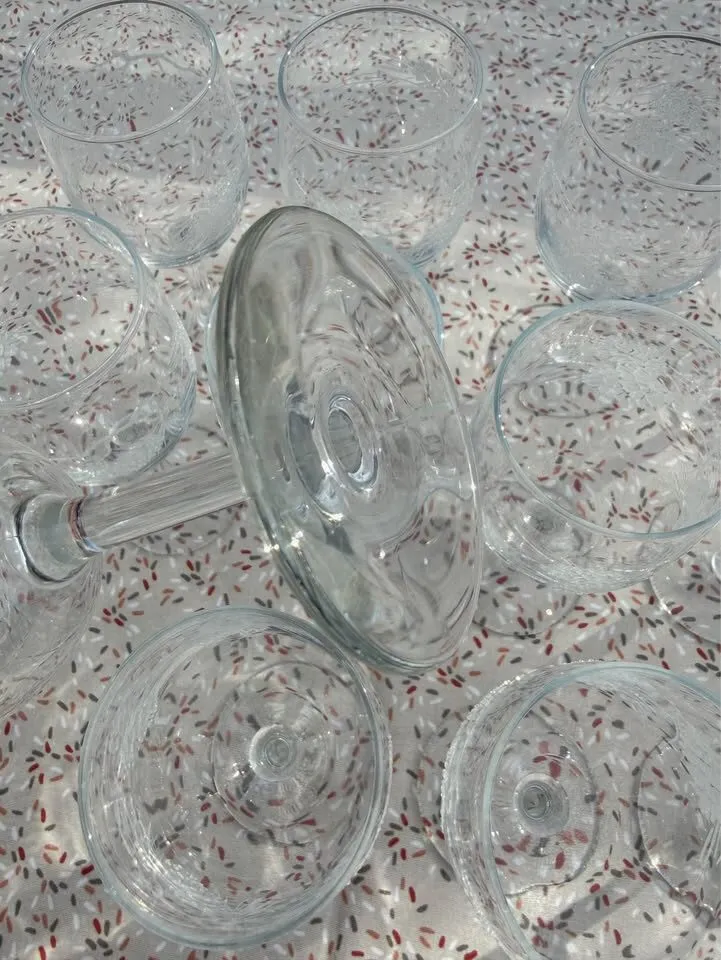 Set of 12 Vintage Libbey Tiffany "Pine Cone" Stemmed Glassware / Winter Holiday Goblets - photo 7