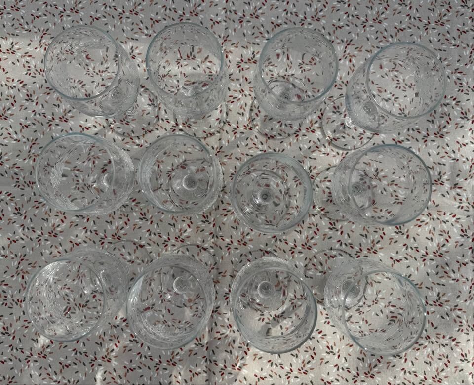 Set of 12 Vintage Libbey Tiffany "Pine Cone" Stemmed Glassware / Winter Holiday Goblets - photo 8