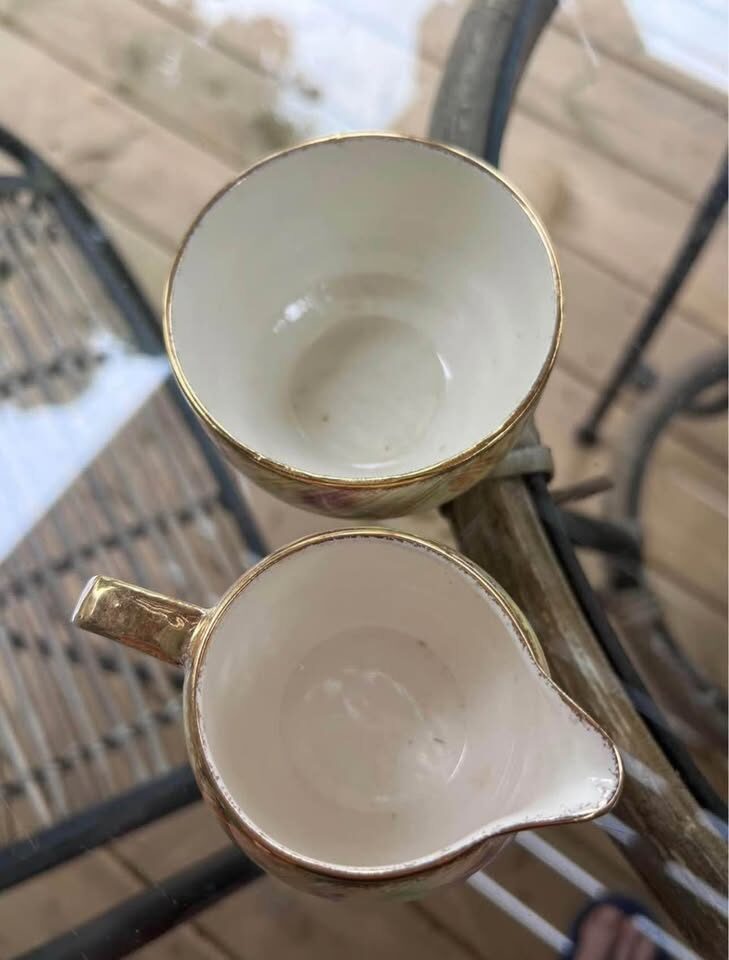 Vintage 1940s Royal Tudor Ware Creamer & Sugar Set - Barker Bros England - photo 5
