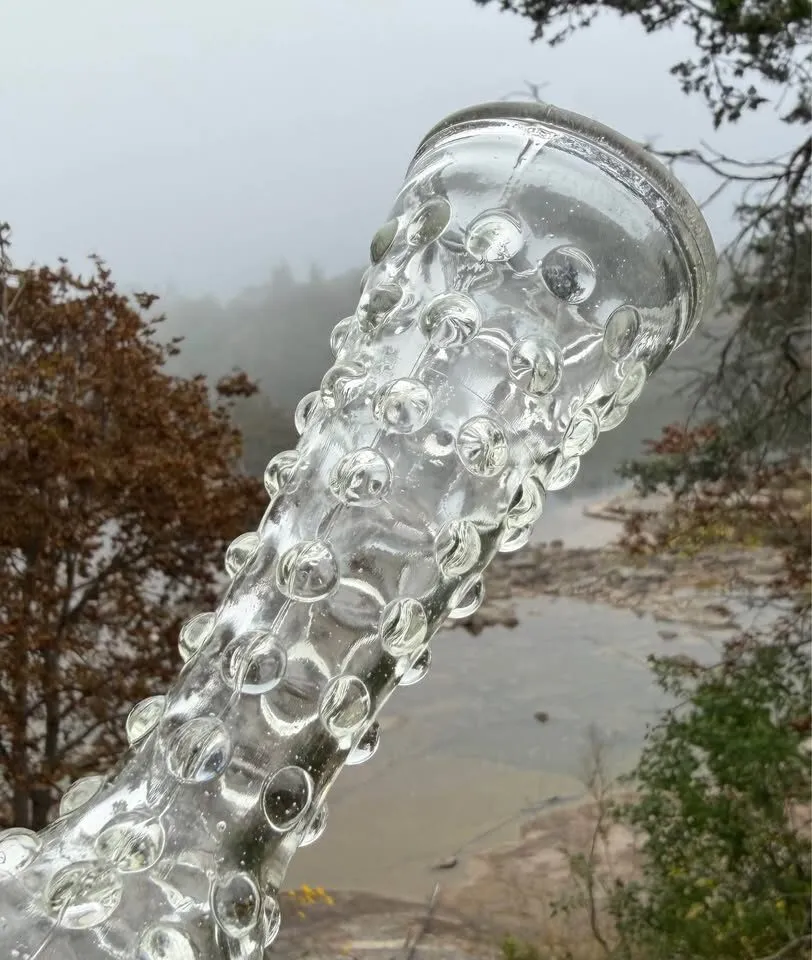 Cottagecore Clear Hobnail Glass Vases - Unique Matching Pair - photo 7