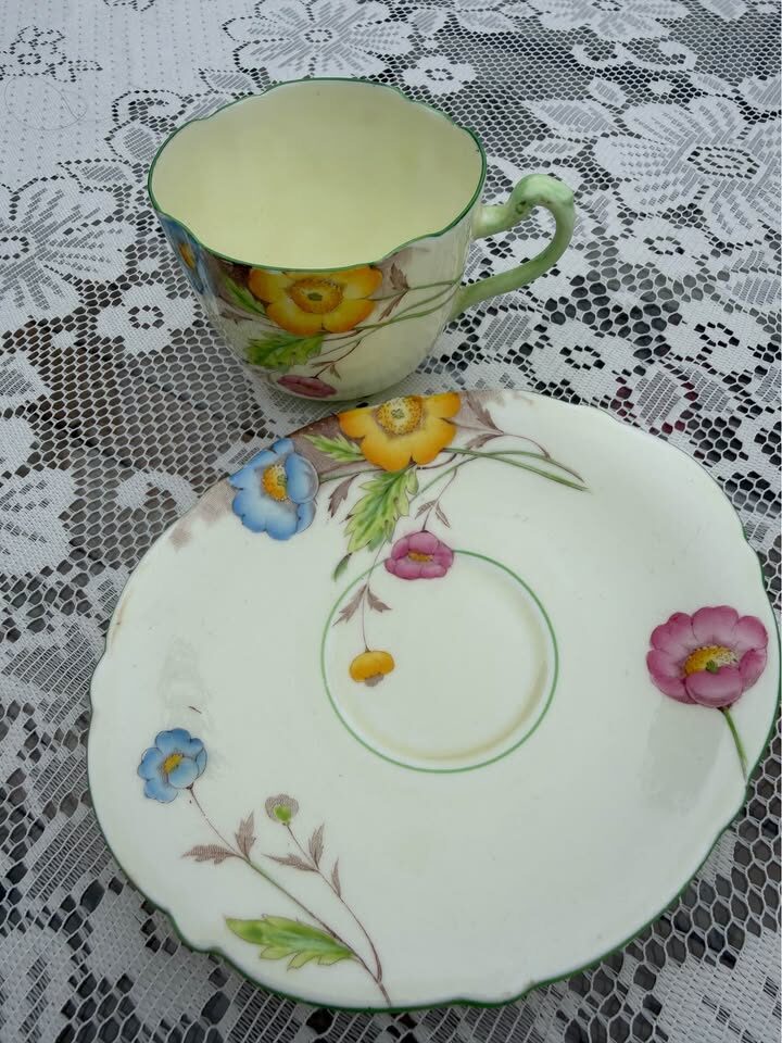 Rare 1930s Paragon Oval Teacup & Saucer Set – Mint Condition - photo 6