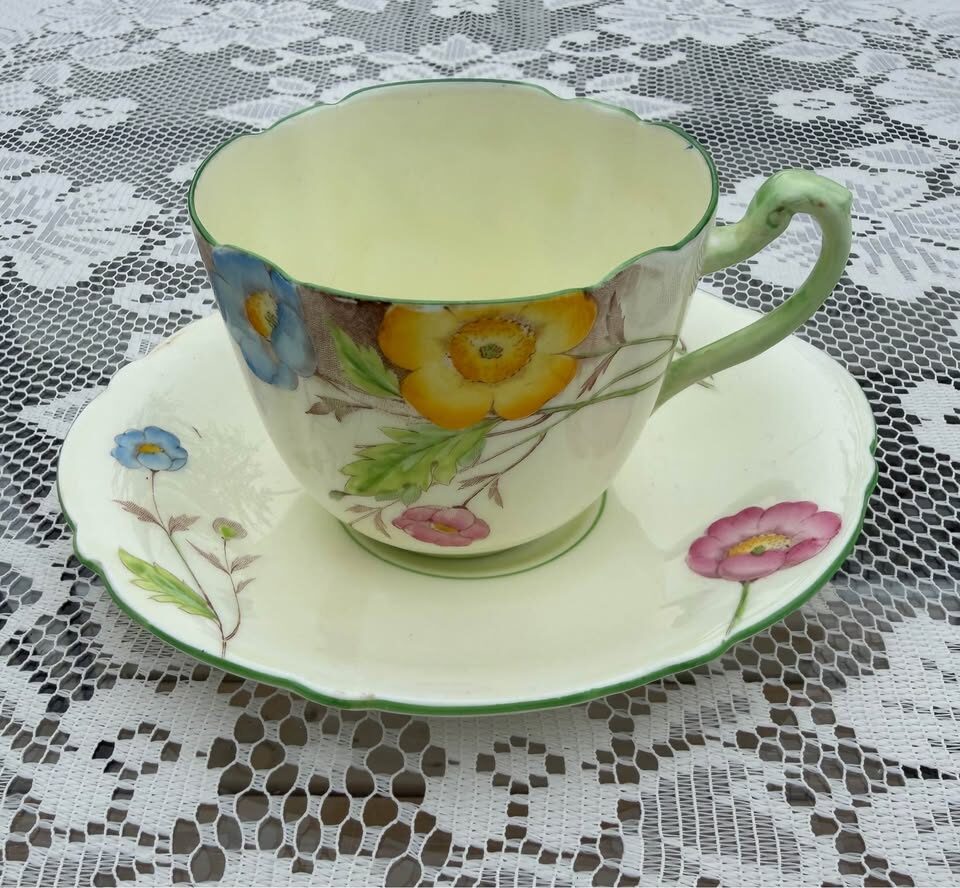 Rare 1930s Paragon Oval Teacup & Saucer Set – Mint Condition - photo 7