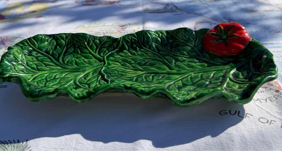 Vintage Mid-Century Majolica Cabbage & Tomato Platter - Made in Japan - photo 6