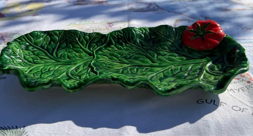 Vintage Mid-Century Majolica Cabbage & Tomato Platter - Made in Japan - photo 6