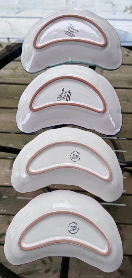 5-Pc Vintage Italian Ceramic Serving Set - Large Solimene Bowl & 4 Crescent Plates - photo 5