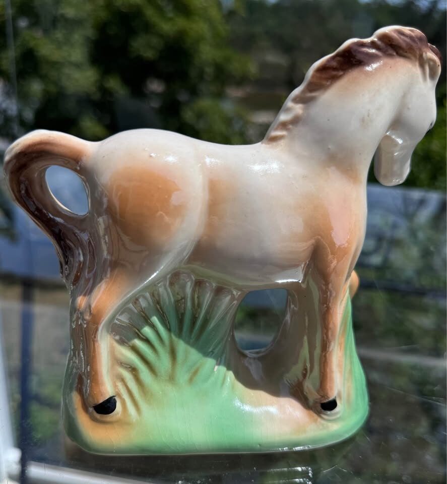 Beautiful Iridescent Lusterware Mare & Foal Statue (Made in Brazil) - photo 7