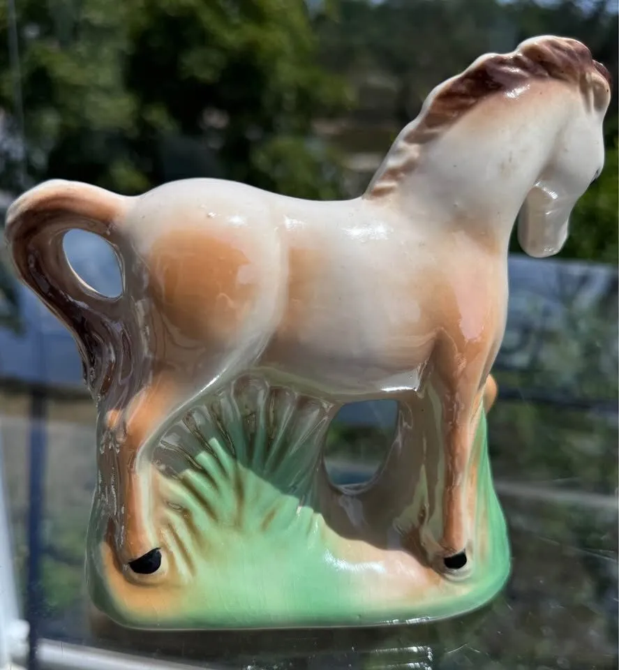 Beautiful Iridescent Lusterware Mare & Foal Statue (Made in Brazil) - photo 7