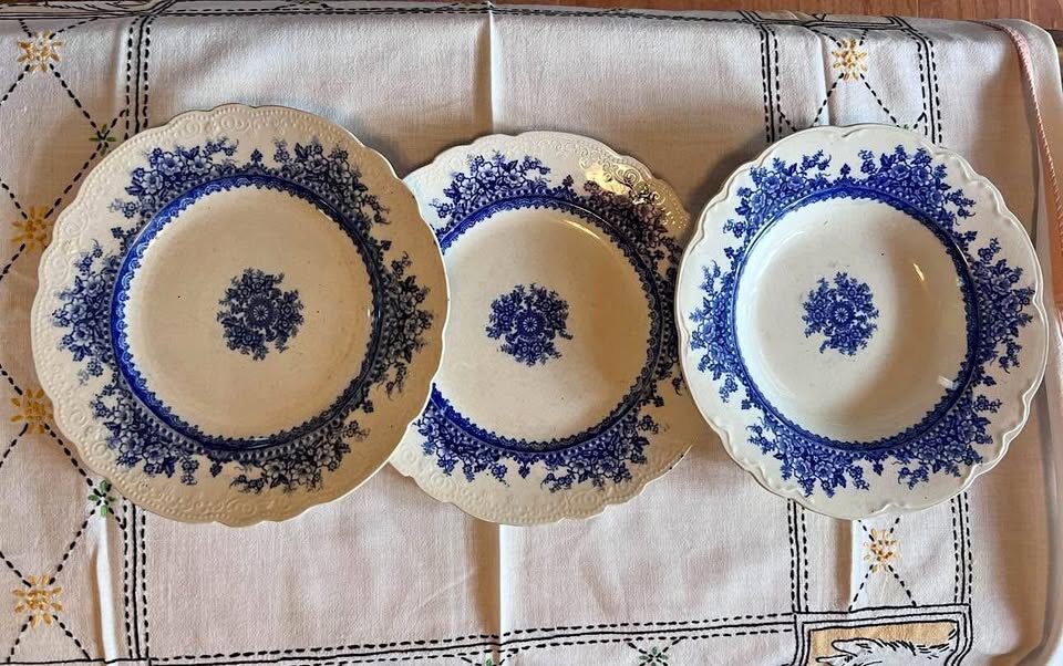 Antique Dudson Wilcox & Till “Regal” Flow Blue Transferware Plates - Early 1900s