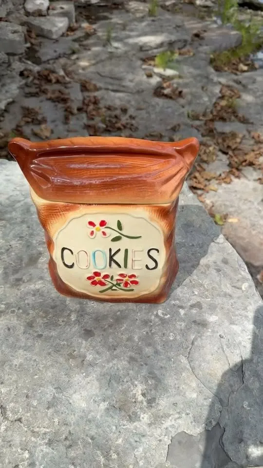 Vintage American Bisque "Cookie Sack" Jar 1950s - photo 1