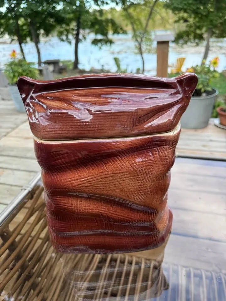 Vintage American Bisque "Cookie Sack" Jar 1950s - photo 3