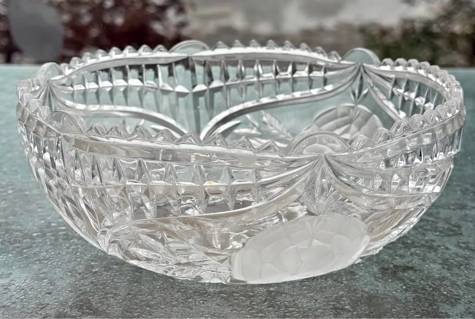 Vintage Anna Hütte 24% Lead Crystal Rose Bowl – Made in West Germany - photo 1