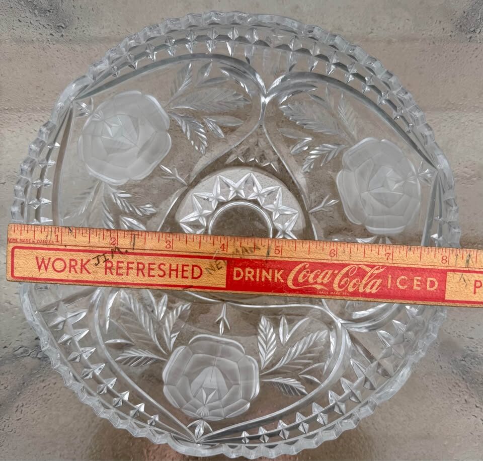 Vintage Anna Hütte 24% Lead Crystal Rose Bowl – Made in West Germany - photo 2
