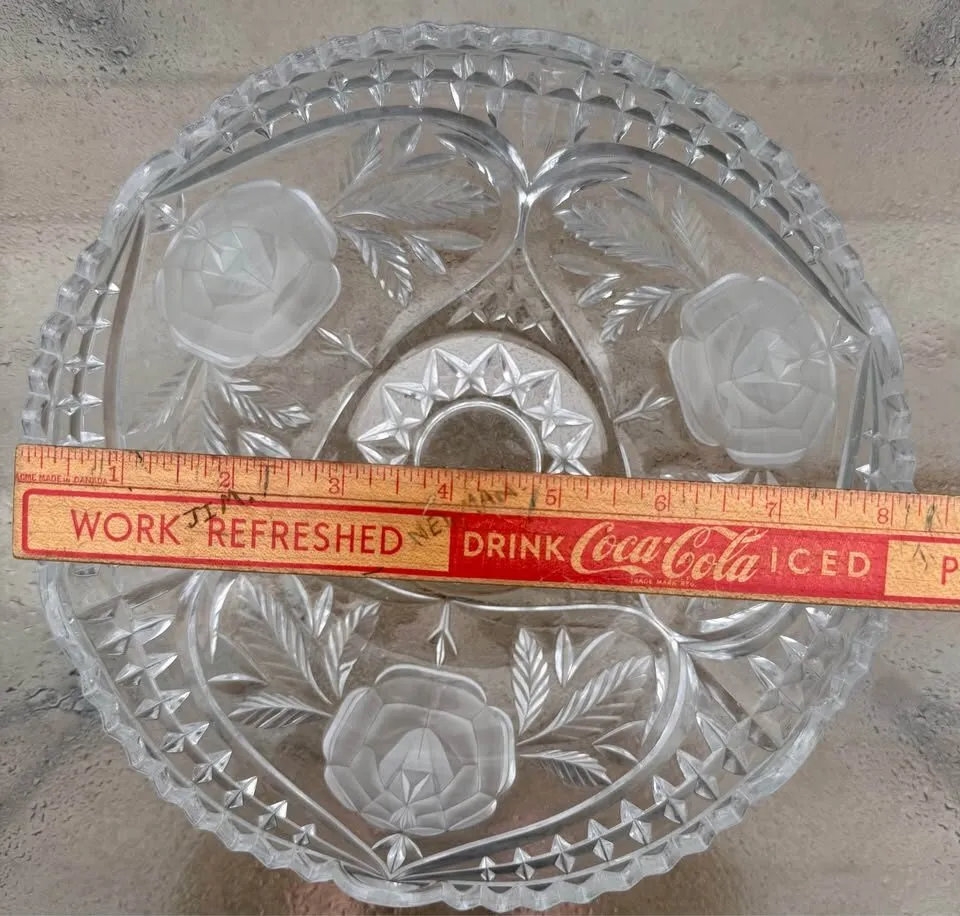Vintage Anna Hütte 24% Lead Crystal Rose Bowl – Made in West Germany - photo 2