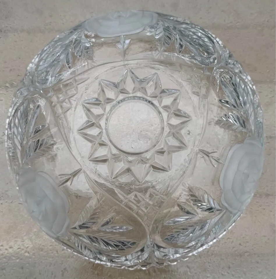 Vintage Anna Hütte 24% Lead Crystal Rose Bowl – Made in West Germany - photo 4