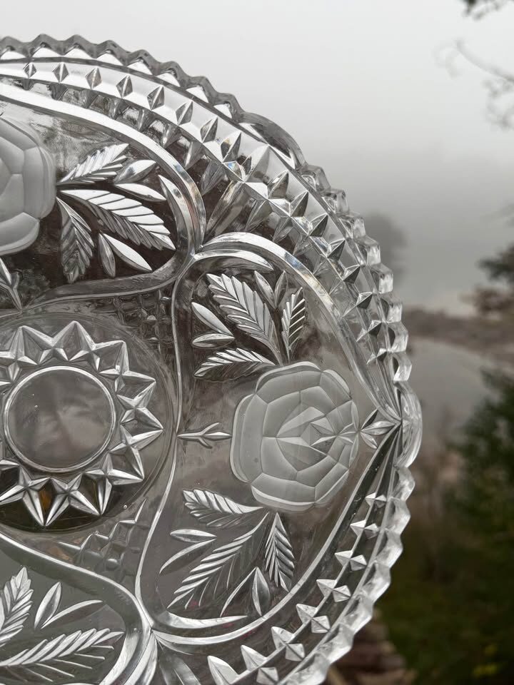 Vintage Anna Hütte 24% Lead Crystal Rose Bowl – Made in West Germany - photo 6
