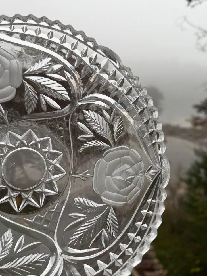 Vintage Anna Hütte 24% Lead Crystal Rose Bowl – Made in West Germany - photo 6