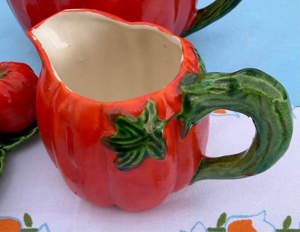 Vintage Ceramic Tomato Ware Set - 8 Pieces (Made in Japan) - photo 4