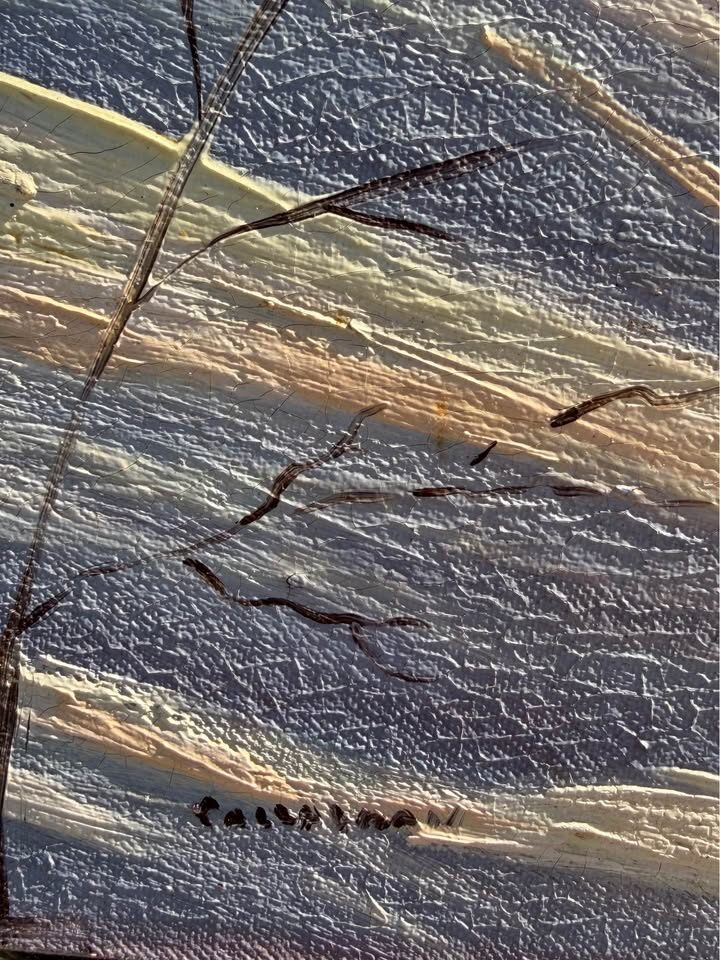 1960s Mid-Century Canadian Winter Oil Painting (Unframed, 22x28) - photo 6